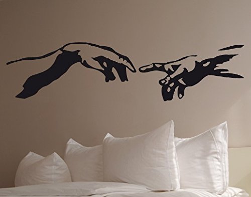 Wandtattoo No.UL563 Schöpfung Adams II michelangelo schöpfung adam akt hände, Farbe:Schwarz;Größe:45cm x 183cm