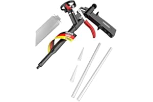 STONE REEF Pistola in schiuma PU, pistola dosatrice rivestita in teflon, in metallo, impugnatura ergonomica per un'applicazione precisa di schiuma da costruzione e schiuma di montaggio, strumento professionale