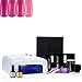 Bluesky Deluxe 4 Colour Gel Starter Kit Salon Quality Shellac Manicure & Pedicure - 36W UV Lamp Light, Base & Top Coat, Remover Wraps, Shine Wipes, Acetone Remover, Nail Trend Towel, Crystal File, Block Buffer, Cuticle Sticks, Cuticle Pusher + Includes 4 Bluesky Gel Colours