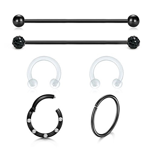 10pcs 14g Surgical Steel Industrial Barbell Earrings Arrow Screw