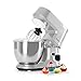 Produktbild Klarstein Carina Argentea • Küchenmaschine • Rührmaschine • Knetmaschine • 800 W • 4 Liter • planetarisches Rührsystem • 6-stufige Geschwindigkeit • Edelstahlschüssel • Sicherheitsschaltung • Spritzschutz • 5-teiliges Zubehör • Schnellspannfutter • silber