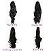 22" PONYTAIL Clip in Hair Extensions CURLY Dark Brown #4 REVERSIBLE Claw Clip 250g