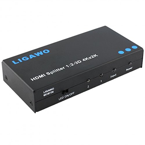 Ligawo ® HDMI Splitter 1x2 2-fach - 1.4a 3D 4Kx2K mit HDMI Kabel und LED Abschaltung