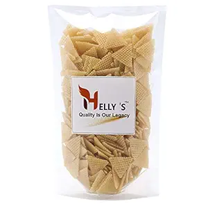 Hellys 3D Triangle Fryums Ready to Fry Papad | 500 gm | Microwave, Air Fry Instant Vegan Snacks | Crunchy & Tasty Dry Samosa Chips