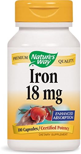 Nature's Way Iron 18 mg Capsule, 100 Count