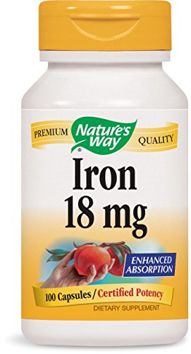 Nature's Way Iron 18 mg Capsule, 100 Count