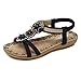 Produktbild SHE.White Sandalen Damen Frühling Sommer Mode String Korn Beiläufig Wohnungen Roma Schuhe Sandalen Sommer Bohemian Zehentrenner mit Perlen