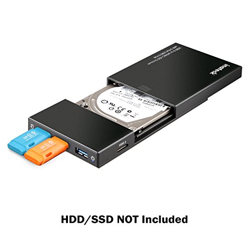 Inateck 3-Port USB 3.0 Hub mit 2,5 Zoll USB 3.0 Festplatte Externes Gehäuse für 9,5mm 7mm 2,5 Zoll SATA HDD SSD, Unterstützung von UASP - 3