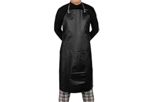 aotuo0608 Waterproof Rubber Vinyl Apron 40 Inch Chef Aprons for Women Men Heavy Duty Work Apron for Dishwashing Chemical Lab Butcher Grooming