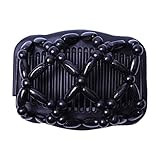 Magic Comb Double Row Wooden Bead Hair Comb Stretchy Hair Styling Combs Fashion Hair Comb Clip Imitation Wood Hair Decor,3 Useful and Practical