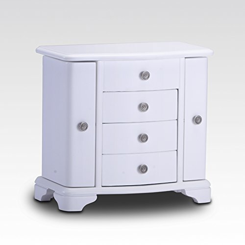 HERITAGE moderner Holz Schmuckkasten mit Schubladen, Weiß