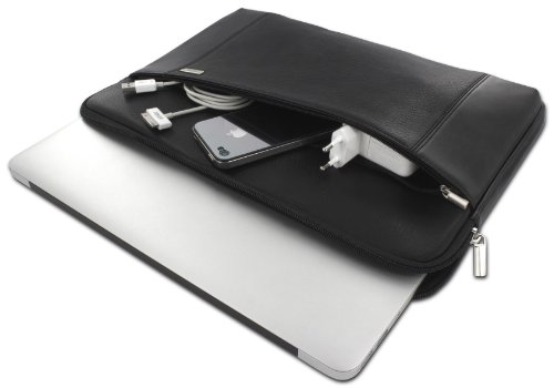 Artwizz Leather Pouch Echt-Ledertasche (mit Reißverschluss) für 33,8 cm (13,3 Zoll) MacBook, MacBook Pro & MacBook Air schwarz - 3