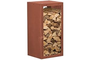 prima terra Kaminholzregal Kaminholzunterstand Brennholzregal Kaminholz Aufbewahrung Bausatz Edelrost Maße 78x38cm Tiefe 35cm