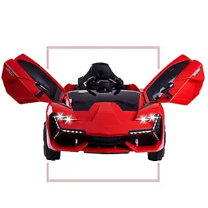 Baybee Huracan Rechargeable Battery-Operated Ride on Electric Car for Kids | Ride on Baby Car with USB Port & Music | Battery Operated Big Car for Kids to Drive 2 to 6 Years Boys Girls (Red)