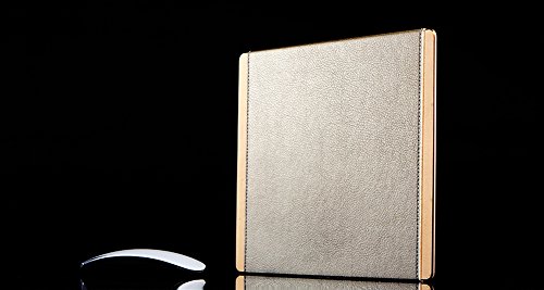 Fonrest biglietti da visita, in pelle pieno fiore, Ultra-sottile, Anti-scivolo, Mouse Pad w/Non-skid Rubber Base oro