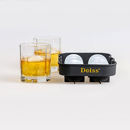 Deiss® ART Eiskugel-Maker Schimmel & faltbare Trichter – 6 perfekt 4.6 cm Eiskugeln in flexiblem Silikon Fach – faltbare Trichter für flüssige Übertragung – spülmaschinengeeignet - 5