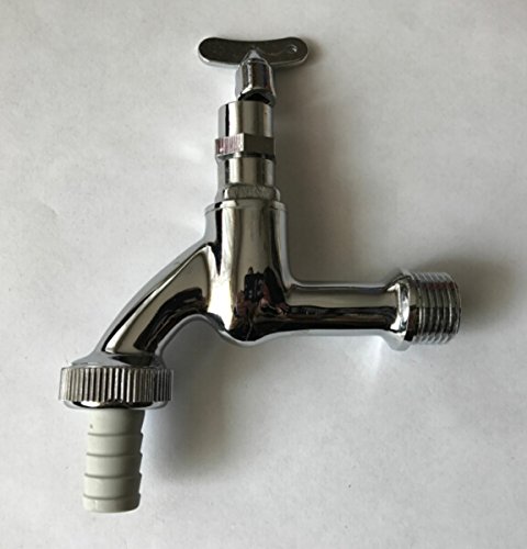 710B Auslaufventil, Auslaufhahn, Wasser Hahn, Geräteanschluss Hahn, mit Steckschlüssel, Verchromt, Messing 1/2 - 2