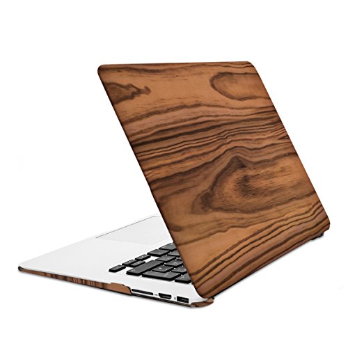 kwmobile Hardcase Laptop Hülle für Apple MacBook Air 13″ (ab Mitte 2011) – Holz Maserung Design Braun dünne gummierte Schutzhülle Cover Case Tasche - 5