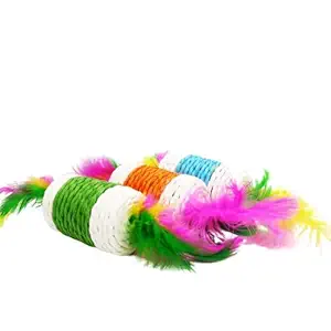 Kiki N Pooch Sisal Rope with Feather Playing Candy Toy for Dog/Cat