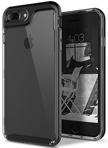 Caseology Funda iPhone 8 Plus   Serie Skyfall  Cubierta Protectora transparentee Clara Delgada antiaranazos con Marco Protector  Negro - Black  para Apple iPhone 8 Plus  2017    iPhone 7 Plus  2016 