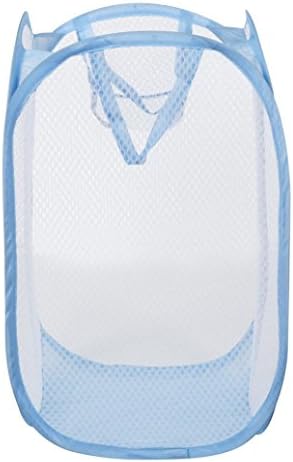 Clothes Storage Bag, Sonnena Foldable Pop Up Washing Laundry Basket Bag hamper Mesh Storage Pueple (Basket, Blue)