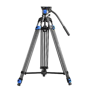 DIGITEK (DPTR-610VD) (193 cm) Heavy Duty Video Tripod | with 3 Way Adjustable Pan Head | for DSLR Cameras & Video Camcorders | Maximum Load Upto: 20 kgs (Black)