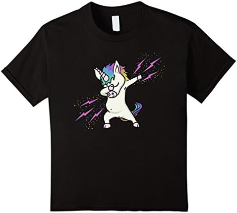 Cute Shirts For Teen Girls - Dabbing Unicorn Shirt Kids 6 Black