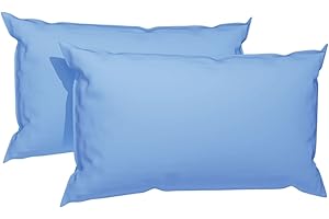 Leonardo Home - Coppia di federe in cotone , 2 federe per cuscino, tinta unita , misure standard.