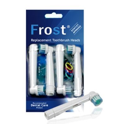 Frost® 4 x Stück ERSATZ Zahnbürsten. Kompatibel mit Oral B (Generisch kompatibel),kompatible Aufsteckbürsten Ersatzbürsten für Braun Oral B, EB17-4,Precision Clean, FlexiSoft,