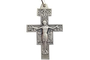 I G J 925 sterlingsilver Saint Damiano Crucifix – trogen reproduktion i silver av krucifix som talade till St. Francis of Assisi, Argent, Ingen ädelsten