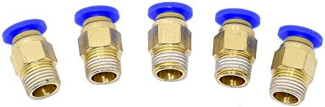 Buynew Pack Of 5 Male Straight Pneumatic for Reprap 3D Printer Bowden Extruder E3D V5 4mm Ptfe Tube Push In Quick Connect Fitting J-HEAD