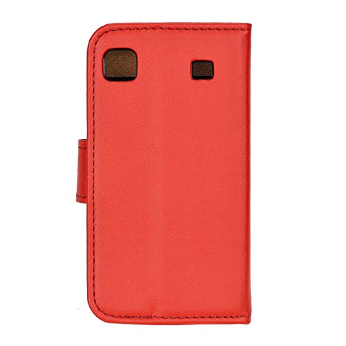 4in1 Billetera Funda para   - Samsung Galaxy GT-i9000 S Plus i9001 - Carcasa con Cierre magn  tico y Funci  n de Soporte  en Rojo   1x Protector de pantalla   1x L  piz