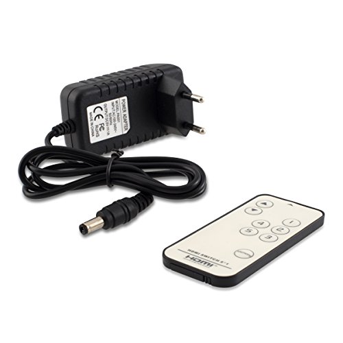 kwmobile 5in1 5 Port HDMI Switch Verteiler – Full HD 3D 4k fähig mit Fernbedienung – CEC 2160p Full HD – Inkl. Fernbedienung und Netzteil - 6
