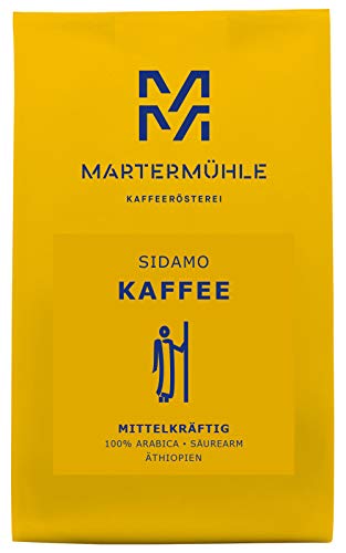 Martermühle | Kaffee Sidamo (500g) | Ganze Bohnen | Premium Kaffeebohnen aus Äthiopien | Schonend geröstet | Kaffee säurearm | 100% Arabica