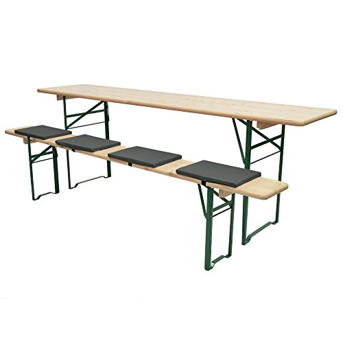 Beautissu® 4er Set Comfort XS gepolsterte Bierbankkissen 25x36x2 cm Kissen Sitzkissen mit Befestigungsband – anthrazit - 2
