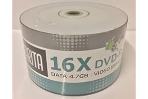 RITEK/ ARITA Ritek/Arita DVD-R 16x Discs Data 4.7GB Video 120 Mins White Full Face Inkjet Printable (50 Pack)