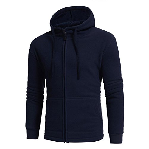 Preisvergleich Produktbild Kapuzenjacke herren VENMO Herren Kapuzenpullover Pulli Sweatjacke Übergangsjacke Freizeitjacke Sportjacke Der neue Herbst Winter Hoodie der Herren Polar Fleece Sweatshirt Jackenmantel (XL, Navy)