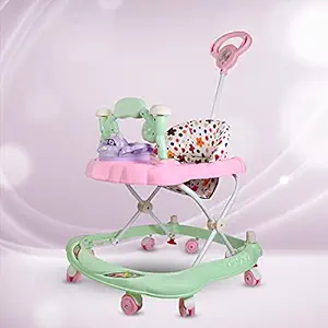 Stepupp Activity Baby Walker Cum Rocker for Kids with Adjustable Height Musical and Light for 6 to 18 Months Best Choice for Your Baby for Growing Future Recommended for Kids Activity Walker (Pink)