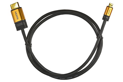 aricona 2m Micro HDMI Kabel – vergoldete HighSpeed Stecker- Ideal für Tablet & Digitalkamera – Unterstütz: Full-HD, 3D, Ultra-HD 4K, Ethernet, Audio Return – kompatibel mit HDMI 2.0 & 1.4 - 2