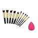 Imported Pro 10pcs Face Eye Contour Blusher Cosmetic Make Up Brushes + Powder Puff RS.465.00