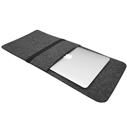 Stylebitz / Smart vertikale Filz Hülse Skin Tasche dunkelgrau für Apple MacBook Pro Retina 13 „(13,3 Zoll) mit 5-fach Stylebitz Marken Siebgeflechte - 4