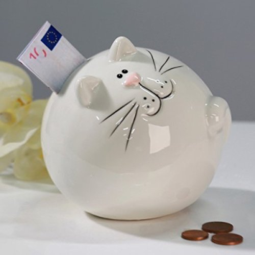 Spardose Katze Karla Porz weiss Höhe 12cm