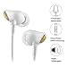 Produktbild Kopfhörer In Ear mit Mikrofon - ROCK Zircon Kopfhörer Sport Headsets Bass Stereo Ohrhörer mit Fernbedienung, HiFi Kopfhörer mit Geräuschunterdrückung für iOS und Android Smartphone, iPad, Laptops, Tablet (Weiß)