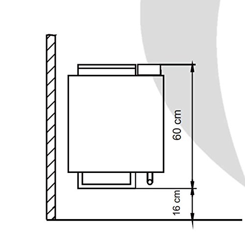 Saunaofen EOS Bi-O-Mat W 9 kW, anthrazit-Perleffekt inkl. Verdampfer und 15 kg Saunasteinen. Bio-Kombi-Ofen ohne Steuerung - 4