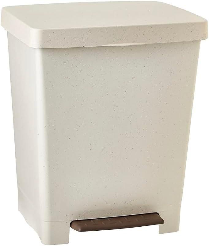 Tatay Cubo de Basura Cocina con Pedal Cubik 21L | Acabado Mate | Interior y Exterior | Para Bolsas de 20L a 30L | Plástico 100% Reciclado Libre de BPA | 33,5x30x39 cm, Ecohome