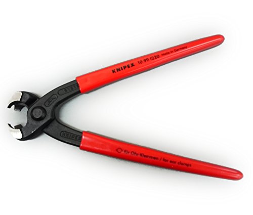 KNIPEX 10 99 I220 Ohrklemmenzange mit seitlicher Pressnase schwarz atramentiert mit Kunststoff überzogen 220 mm - 3