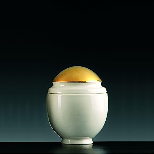 Centrepiece "secret" with Lid Porcelain Enamel dorato. White Gold with Gold Lid Hand-Made 18 carati. Bowl with Lid design.