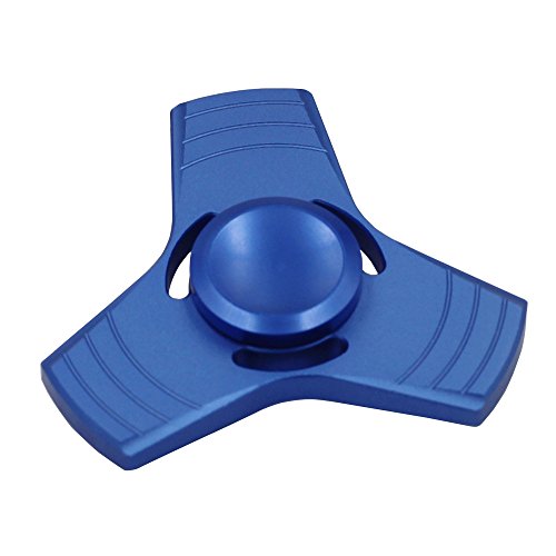 Fidget Spinner Prime Blue Metal, GIM Hand Spinner Fidget Toy, Aluminum Alloy Blue Tri-Spinnel, Up to 5 Minutes, Focus Toy for Kids & Adults (Blue)
