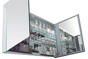 BERNSTEIN - Armoire de toilette à glace miroir salle de bain suspendu 100x66x12cm 2 portes miroirs intérieurs/extérieurs