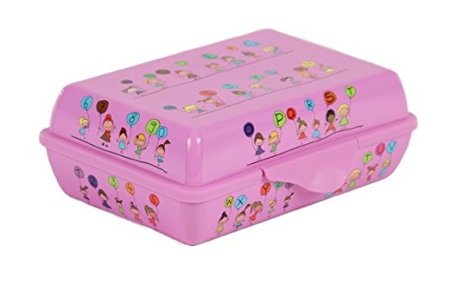 Rotho 1773910417 Brotdose Creative Funbox 0,9 L, Vesperbox mit Motiv für Mädchen, circa 17,6 x 12,6 x 6 cm, rosa